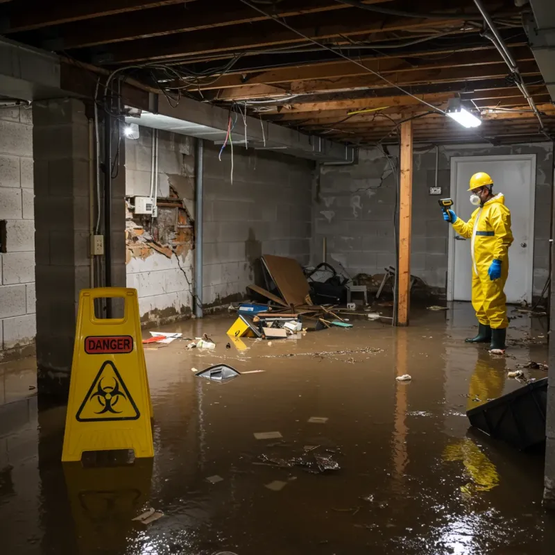 Flooded Basement Electrical Hazard in Enochville, NC Property